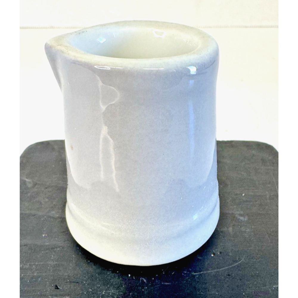Vintage Jackson Custom China Art Pottery Creamer Grey/White 2" T